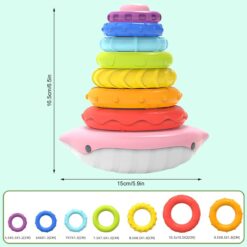 Turn piramida, puzzle senzorial, 6 luni+, Albastru 01