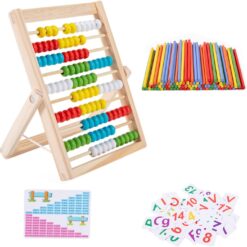 Abac clasic cu betisoare de numarat si cartonase cu numere, 3 ani 1