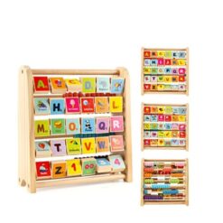 Alfabetar cu abac, litere si imagini in limba engleza, 3 ani