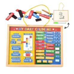 Calendar magnetic din Lemn, Limba Engleza, 3 ani+ 01