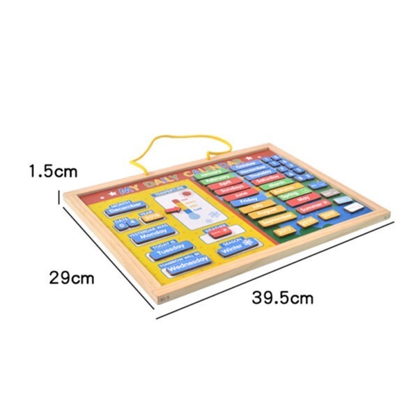 Calendar magnetic din Lemn, Limba Engleza, 3 ani+ 01