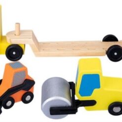 Camion Transportator din lemn cu 2 Vehicule, 3 ani+