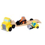 Camion Transportator din lemn cu 2 Vehicule, 3 ani+