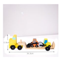 Camion Transportator din lemn cu 2 Vehicule, 3 ani+