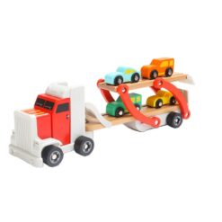 Camion Transportator din lemn cu 4 Vehicule, 3 ani+