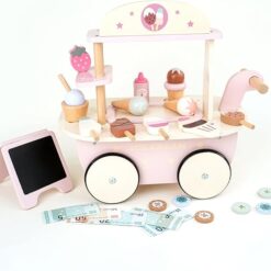 Carucior din lemn, Stand de inghetata, 40 cm, 3 ani 01