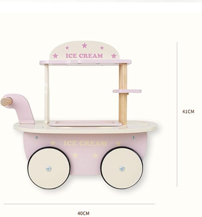 Carucior din lemn, Stand de inghetata, 40 cm, 3 ani 01