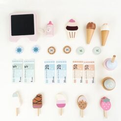 Carucior din lemn, Stand de inghetata, 40 cm, 3 ani 01