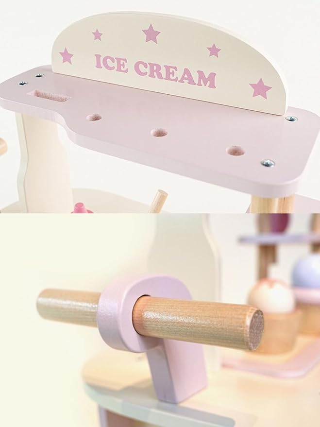 Carucior din lemn, Stand de inghetata, 40 cm, 3 ani 01