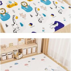 Covor de joaca cu grosime de 2 cm, termoizolant cu doua fete 200 x 180 cm, Savana