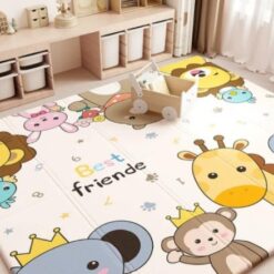 Covor pliabil de joaca, termoizolant cu doua fete 200 x 180 cm, Animale