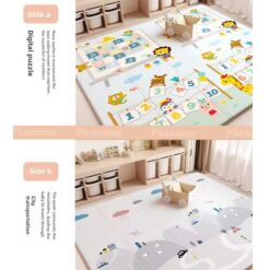 Covor pliabil de joaca, termoizolant cu doua fete 200 x 180 cm, Cifre si Litere 03