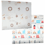 Covor pliabil de joaca, termoizolant cu doua fete 200 x 180 cm, Orasel si Animale