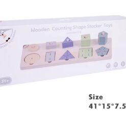 Joc Montessori 2 in 1, sortator de forme geometrice si puzzle fractii, 3 ani+