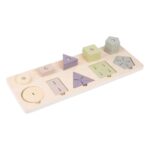 Joc Montessori 2 in 1, sortator de forme geometrice si puzzle fractii, 3 ani+