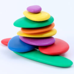 Joc creativ Montessori, Puzzle cu pietricele colorate si joc echilibru, 36 piese, 3 ani 02