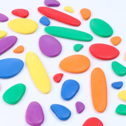 Joc creativ Montessori, Puzzle cu pietricele colorate si joc echilibru, 36 piese, 3 ani 02