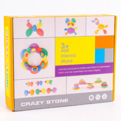 Joc creativ Montessori, Puzzle cu pietricele colorate si joc echilibru, 36 piese, 3 ani 02