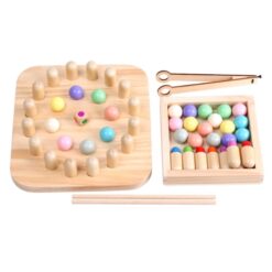 Joc de societate si memorie, din lemn - Memory Chess, 3 ani 01