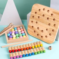 Joc de societate si memorie, din lemn - Memory Chess, 3 ani 01