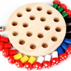 Joc de societate si memorie, din lemn - Memory Chess, 3 ani, Ciupercute 01