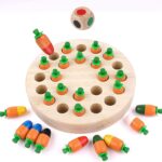 Joc de societate si memorie, din lemn - Memory Chess, 3 ani, Morcov