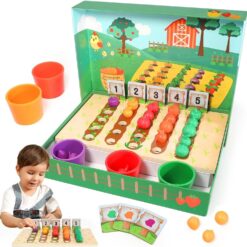 Joc de tip Montessori, Gradina mea de fructe si legume, 3 ani 01