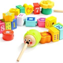 Joc de tip Montessori, set 20 margele de siretuit, 2 ani + 01