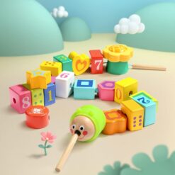 Joc de tip Montessori, set 20 margele de siretuit, 2 ani + 01