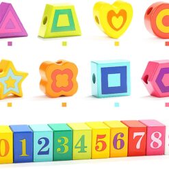 Joc de tip Montessori, set 20 margele de siretuit, 2 ani + 01