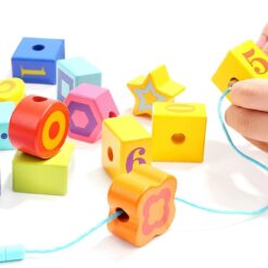 Joc de tip Montessori, set 20 margele de siretuit, 2 ani + 01