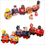 Joc educativ cu 6 piese, Trenulet magnetic, 3 ani