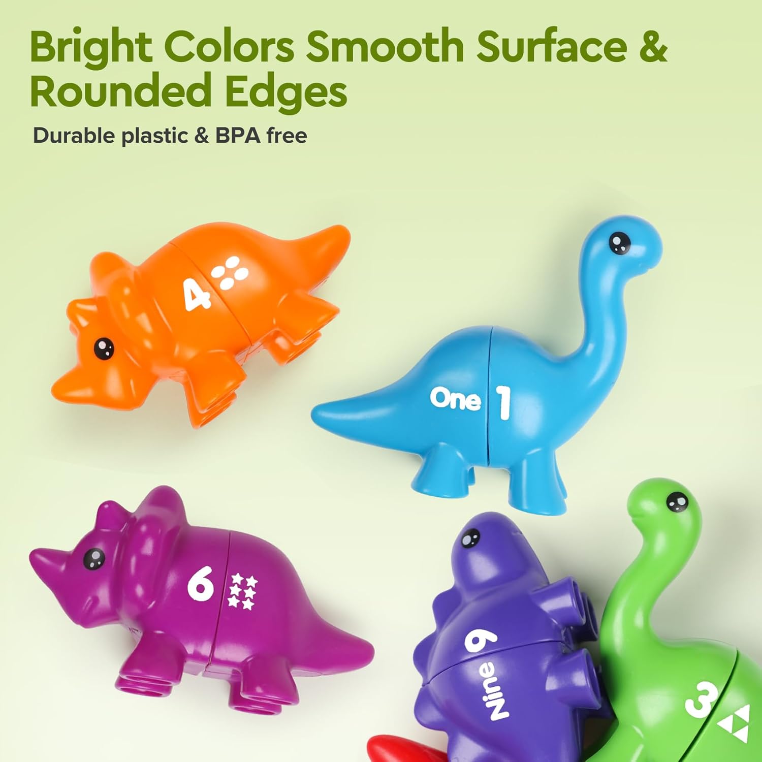 Joc educativ de asociere, Dinozauri si numere, 3 ani+