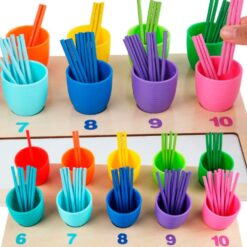 Joc educativ de clasificare cu betisoare si cifre magnetice, Matematica, 3 ani 01