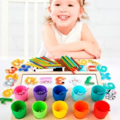 Joc educativ de clasificare cu betisoare si cifre magnetice, Matematica, 3 ani 01