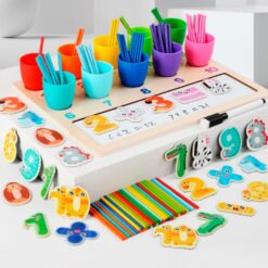 Joc educativ de clasificare cu betisoare si cifre magnetice, Matematica, 3 ani 01