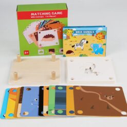 Joc educativ de memorie si asociere, Animale salbatice, 3 ani 01