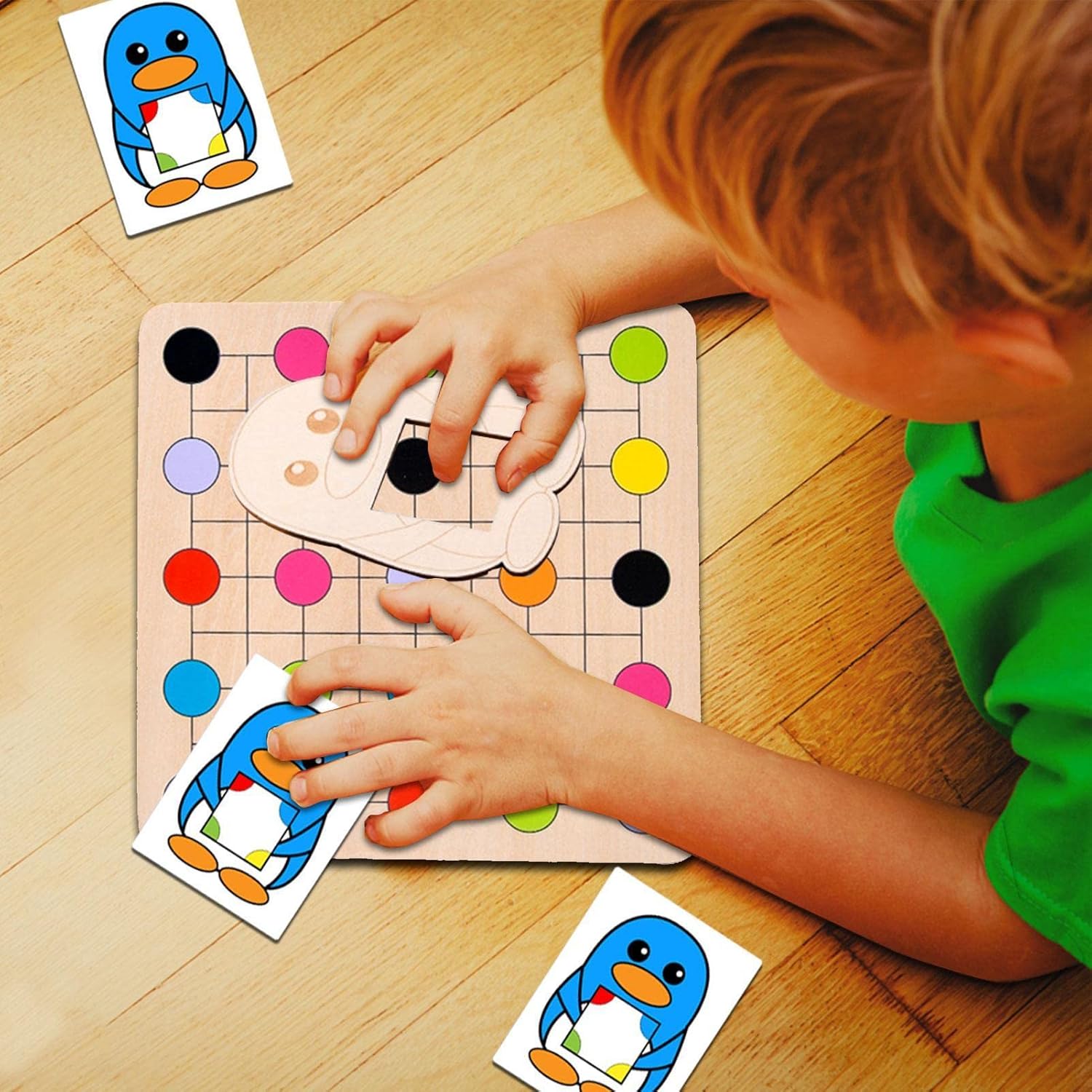 Joc educativ de memorie si asociere, Pinguini, 3 ani+