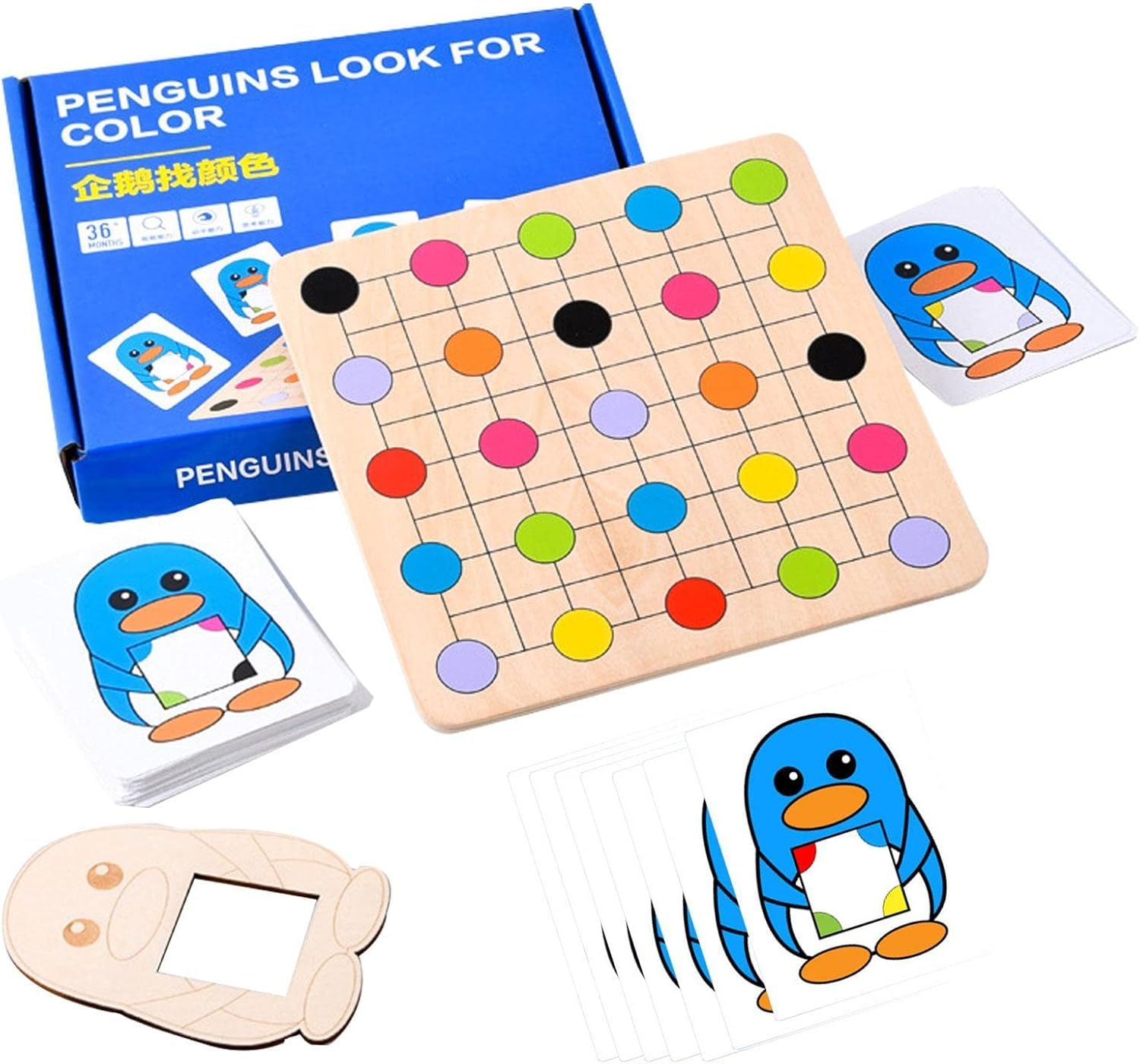 Joc educativ de memorie si asociere, Pinguini, 3 ani+