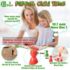 Joc educativ matematica, Set de numărare cu pioni colorați și discuri inscripționate cu cifre, 3 ANI