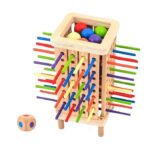 Joc montessori de societate, Joc de echilibru cu bețe și bile, 3 ani