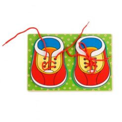 Joc puzzle lemn - Invatam sa ne legam sireturile, 3 ani 04