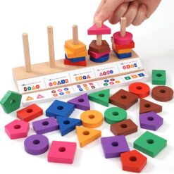 Jucărie educativă, sortator de forme geometrice si joc de asociere, 3 ani 01