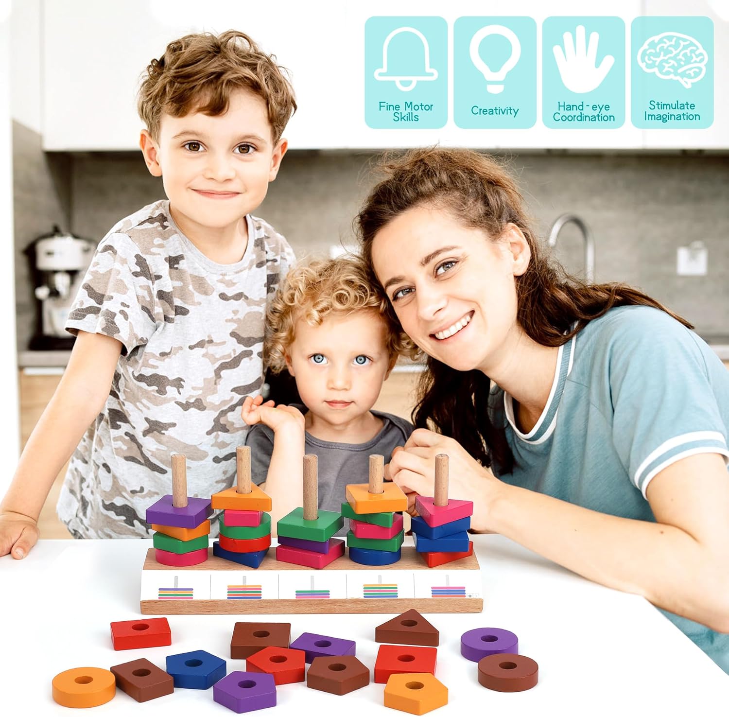 Jucărie educativă, sortator de forme geometrice si joc de asociere, 3 ani 01