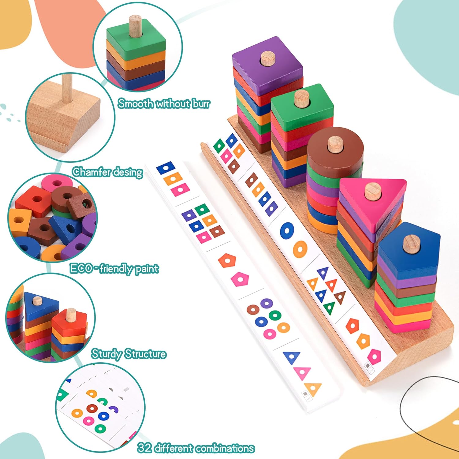 Jucărie educativă, sortator de forme geometrice si joc de asociere, 3 ani 01