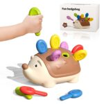 Jucărie senzorială și motrică – Ariciul cu țepi colorați, 18 luni+