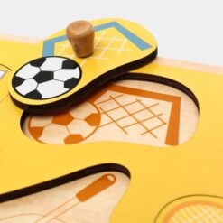 Puzzle incastru din lemn cu butoni si imagine de asociere – Sport