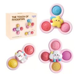 Set 3 jucarii interactive bebelusi, Spinner cu ventuza, 12 luni+ 01