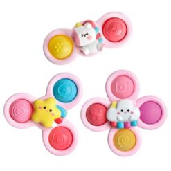 Set 3 jucarii interactive bebelusi, Spinner cu ventuza, 12 luni+ 01
