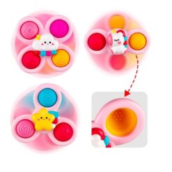 Set 3 jucarii interactive bebelusi, Spinner cu ventuza, 12 luni+ 01